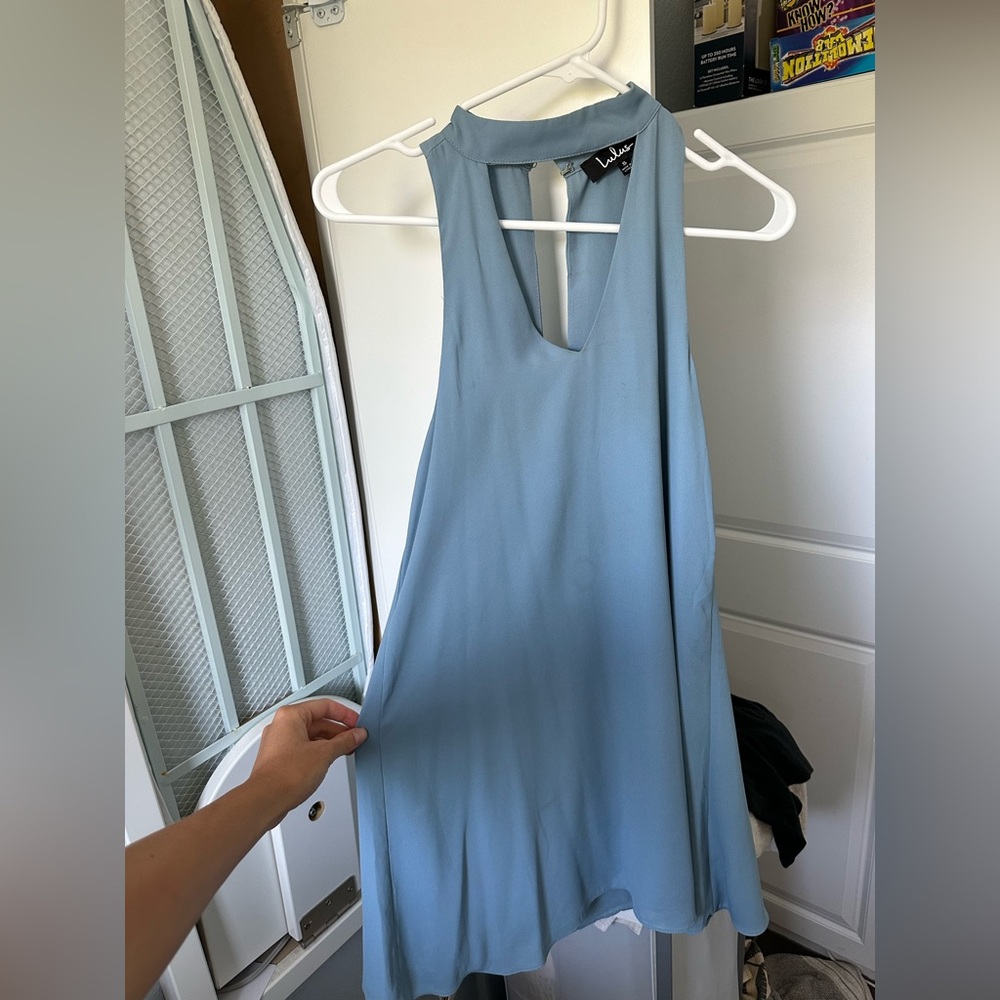 Lulu's Chic Halter Blue Dress